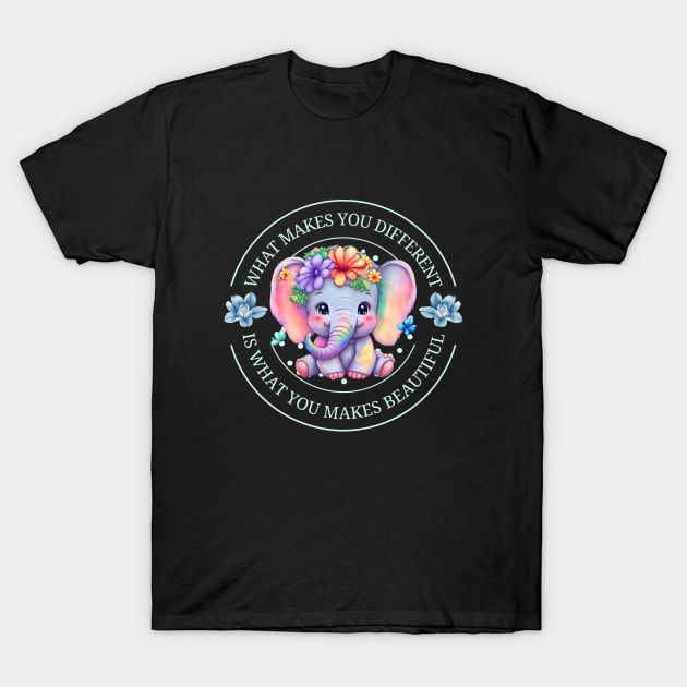 autism awareness day 2023 cute colorful baby elephant T-Shirt by Ballari